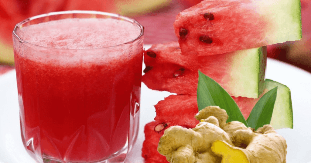 jugo de sandía y jengibre