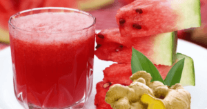 jugo de sandía y jengibre