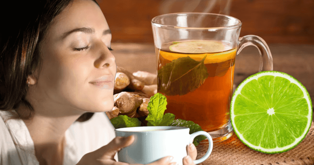 té de menta jengibre y limón