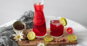 té de jamaica-limón