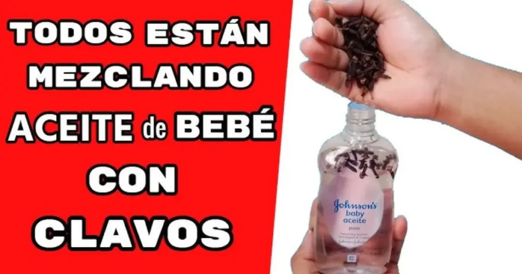 aceite de bebé con clavos