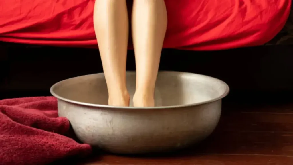 baño de pies con vinagre