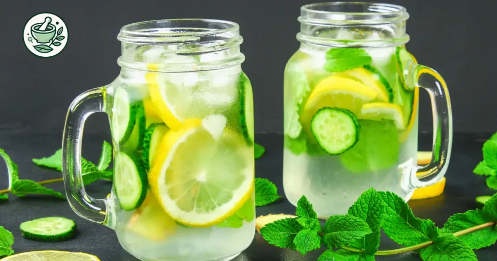 jugo de hierbabuena con limón