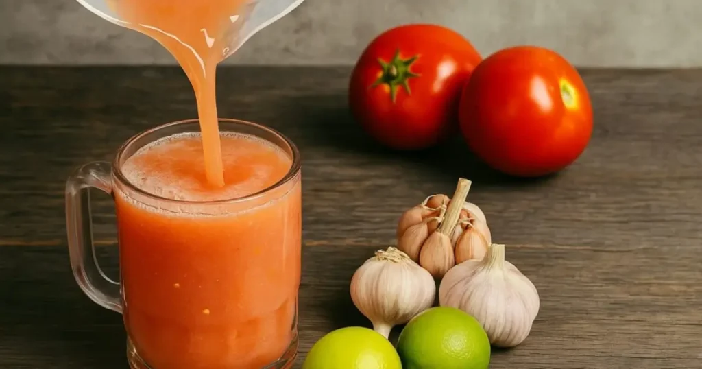 jugo de tomate y limón